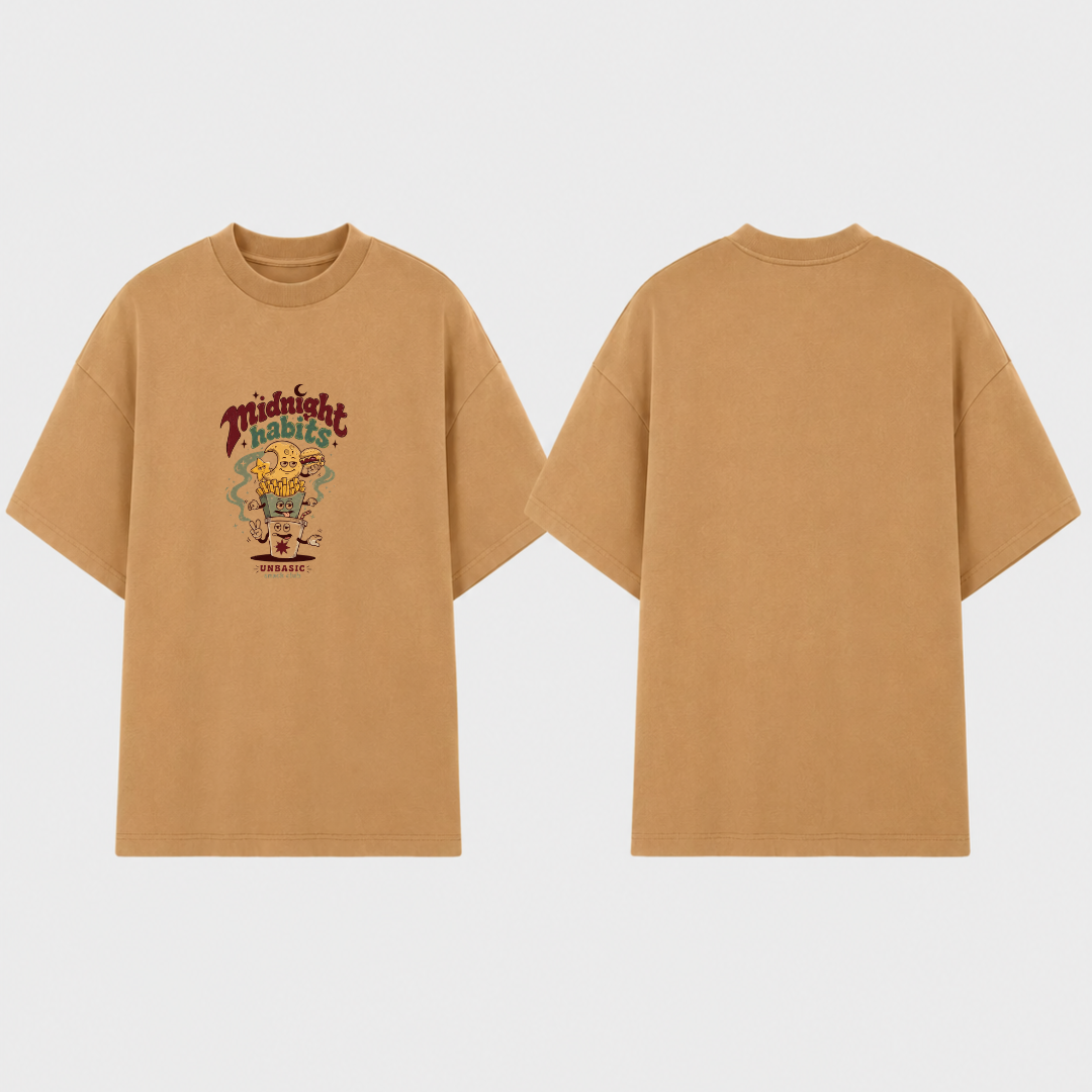 Camiseta Oversized GRAVEYARD Camelo