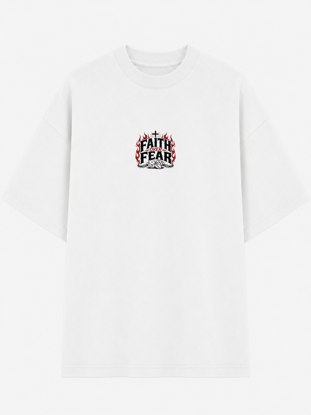 Camiseta Streetwear FAITH OVER FEAR Branco