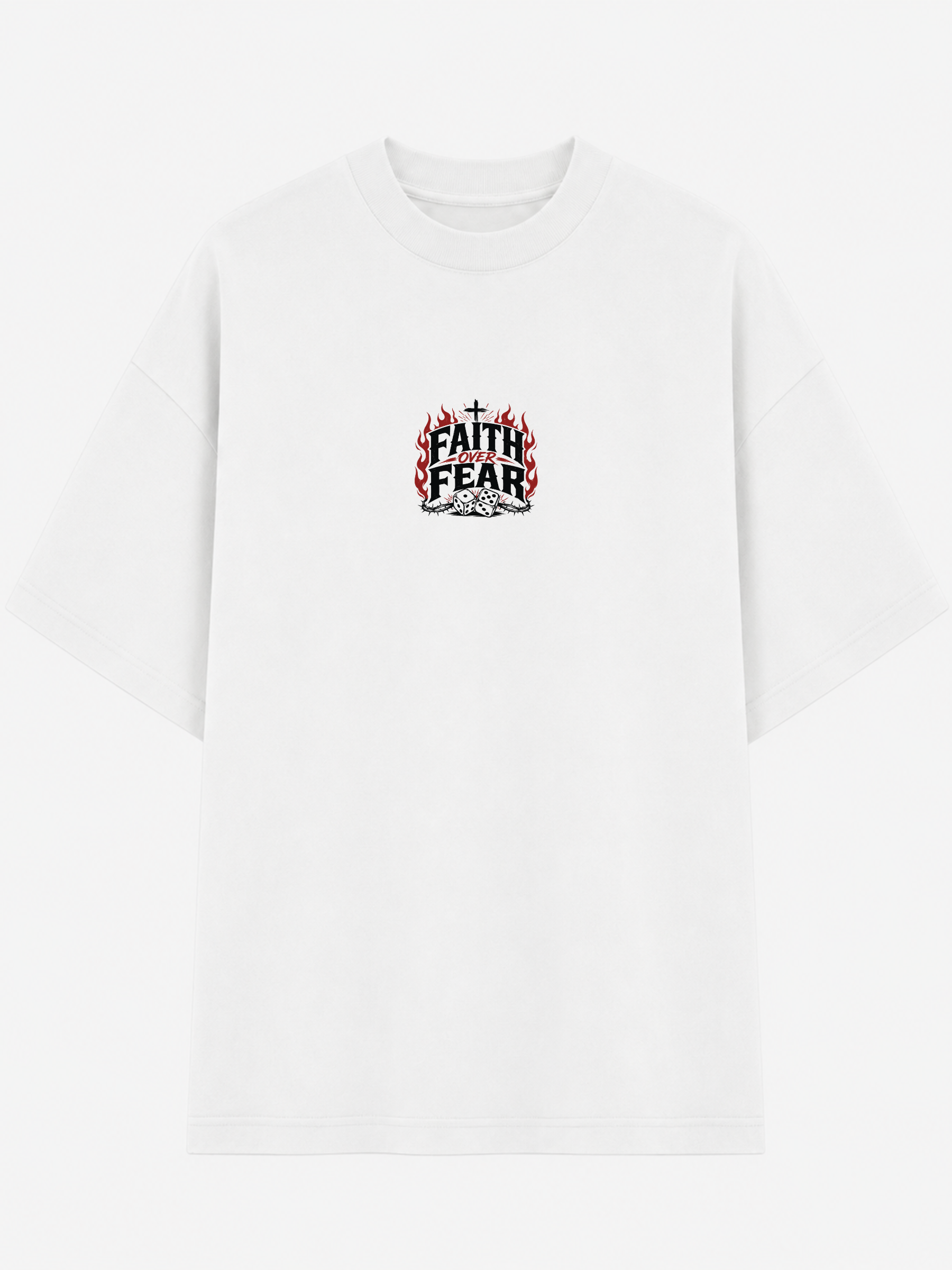 Camiseta Streetwear FAITH OVER FEAR Branco